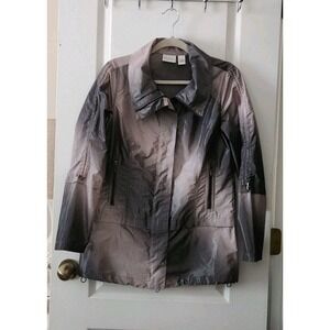 ZENERGY by CHICO'S Women's‎ Jacket  Silver Grey Windbreaker Collared Size S (4)
